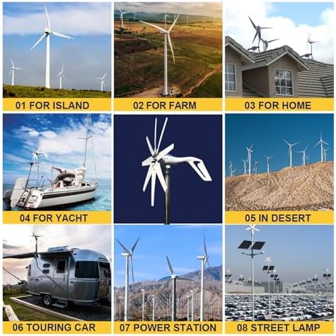 1000W Wind Turbine Generator Kit, 12V 2000W Power Supply System, Complete with Inverter, Ideal for Home Solar Panels & Industrial Energy Solutions