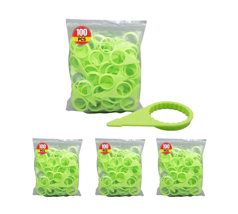 Mytee Products 400 Pcs Loose Wheel Lug Nut Indicator for 33MM Nuts - High Visibility Green 22mm Pointed Studs - Wheel Check Indicators for Commercial Trucks, Enclosed Trailers, Semi
