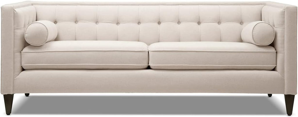 Jennifer Taylor Home Jack 84' Modern Tuxedo Tufted Sofa, Sky Neutral Beige Polyester