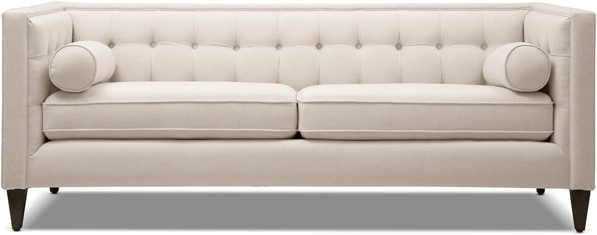 Jennifer Taylor Home Jack 84' Modern Tuxedo Tufted Sofa, Sky Neutral Beige Polyester
