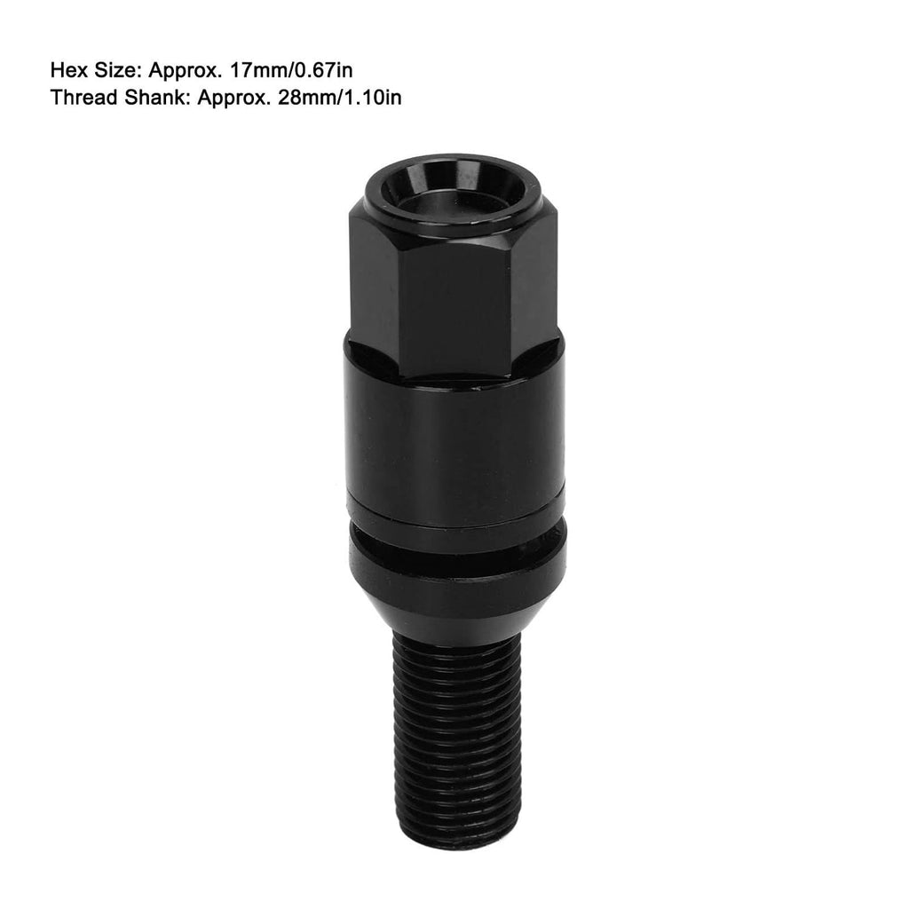 Brilluxa Wheel Bolts, 20PCS M14x1.5 Cone Seat Taper Lug Nuts Black, Universal Car Wheel Bolt Set Auto Tire Fastener Kit for Vehicle Wheel Installation