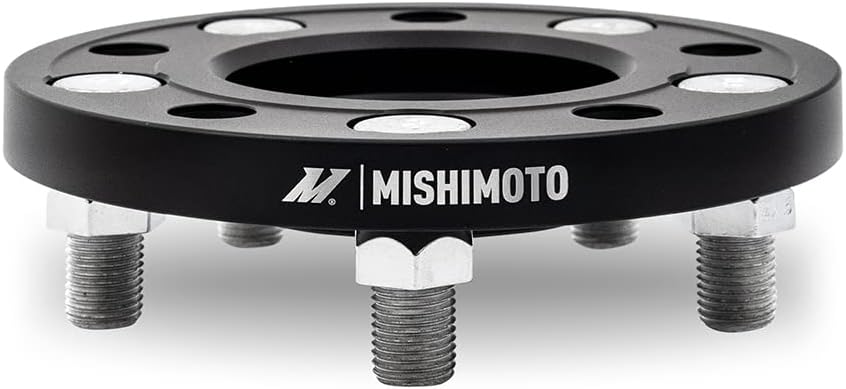 Mishimoto Wheel Spacers, 5x120, 67.1 Center Bore, M14x1.25, 15mm Thick, Black