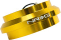NRG Innovations Racing Style Steering Wheel Short Hub, Lockable Aluminum Steering Shaft, 6x70mm Bolt Pattern Quick Release Adapter Unit, Compatible For 86-99 Honda/Acura, Chrome Gold, NRG-SRK-190H-CG