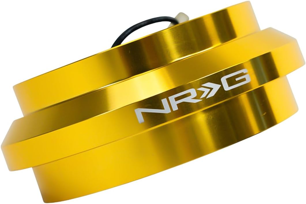 NRG Innovations Racing Style Steering Wheel Short Hub, Lockable Aluminum Steering Shaft, 6x70mm Bolt Pattern Quick Release Adapter Unit, Compatible For 86-99 Honda/Acura, Chrome Gold, NRG-SRK-190H-CG