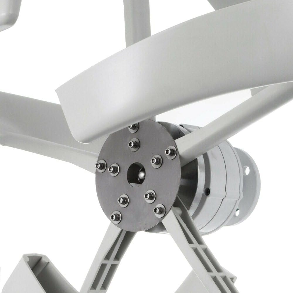 400W 600W 800W 1000W 1200W Vertical Axis Wind Turbine Generator, 5 Blades Wind Turbine Kit 2 m/s Wind Speed Starting Wind Power Generator for Home, Camping - White,12V-400W