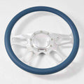 14' Billet Steering Wheel Full Wrap with Horn Button-Blue