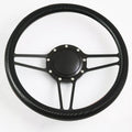 14'' Billet Half Wrap 9 Bolts Steering Wheel with 2'' Dish and Horn Button(Carbon Vinyl)