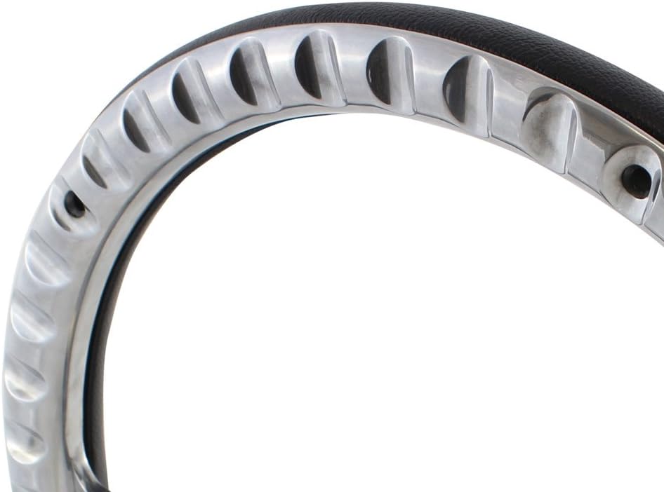 Flame Steering Wheel 5-bolt 14 Inch Aluminum with Cream Wrap and Horn