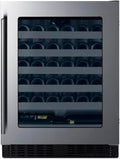 24 in. Shallow Depth Single Zone 33-Bottle Built-In Wine Cooler in Stainless Steel ADA Compliant- ASDW2412V1