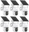 ANNKE 6Pack 4MP Solar Security Cameras Wireless Outdoor, 360° Pan & Tilt WiFi Security Camera with Color Night Vision, Easy to Install, PIR Alarm, 2-Way Audio Up to 256G Storage, Alexa Supported