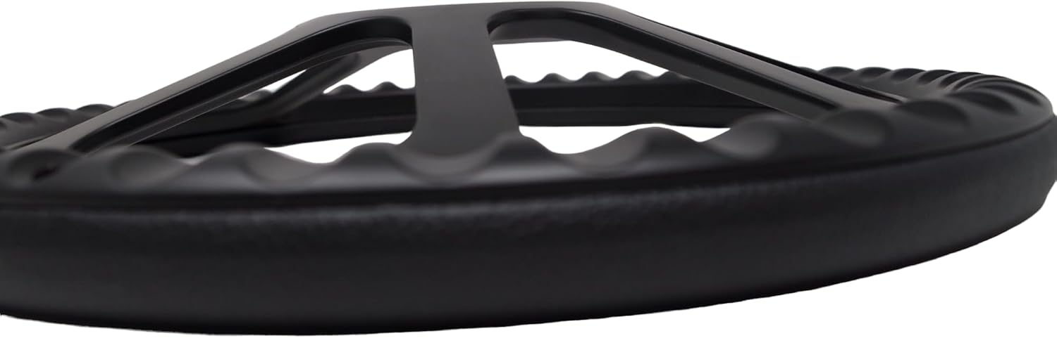 14' Universal Steering Wheel Aluminum Black 5-Bolt 350mm Black Vinyl Wrap Chevy Horn Button 3-Spoke