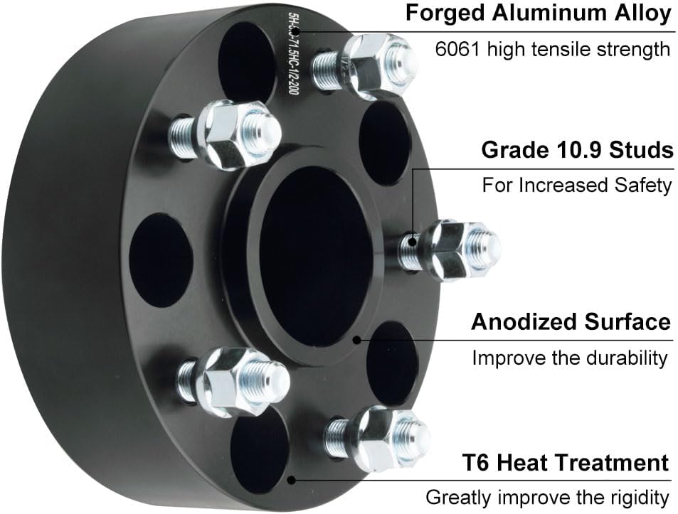 4PC Hubcentric 5x120 Wheel Spacers 2 Inch 14x1.5 Studs 66.9 Bore Compatible with Chevy Cadi-llac 5 Lug 10-22 Camaro | 20-22 Corvette | 14-20 Impala | 13-16 Malibu | 10-17 Equinox |CTS XTS