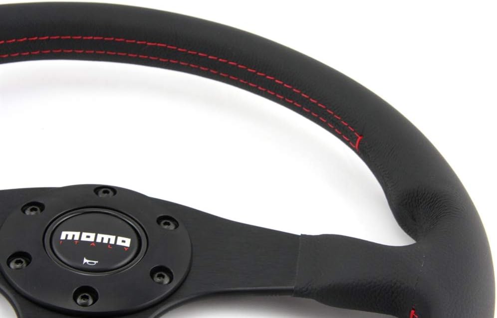 Momo TUN35BK0B Tuner Black 350 mm Leather Steering Wheel | Black Leather