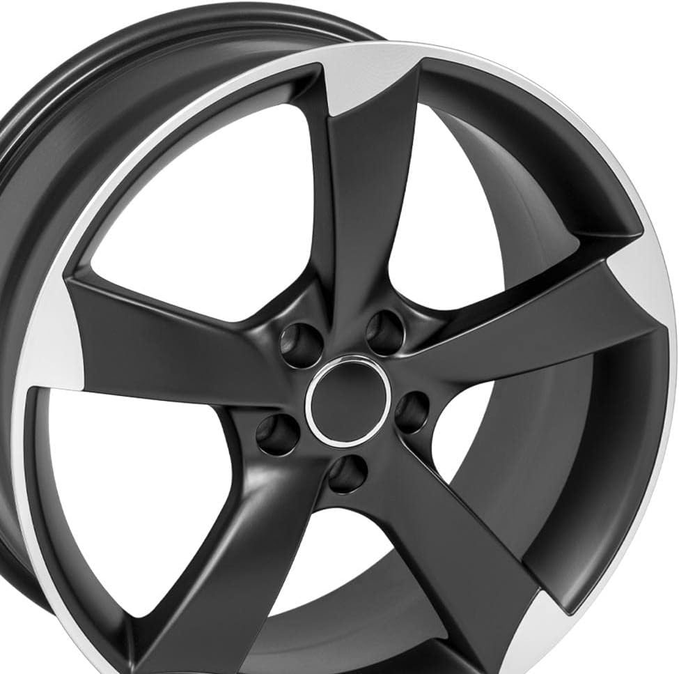 OE Wheels AU29 19 Inch Rim Fits S4 Style 5x112 19x8.5 Satin Black Machined - Hollander 58867 (1)