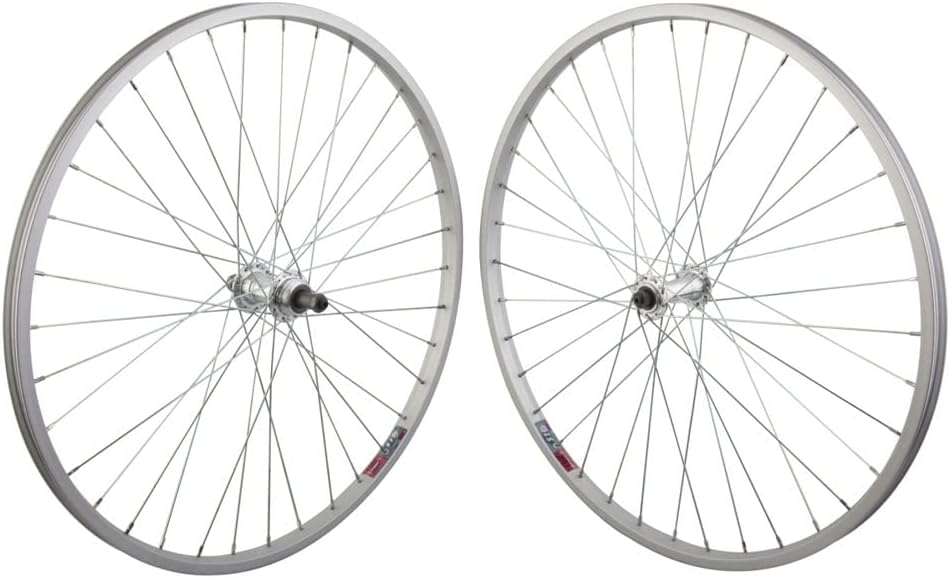 WheelMaster Front and Rear Bicycle Wheel Set 26 x 1.5 36H, AlloyFW, Quick Release, Silver