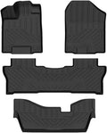 for Honda Pilot 2016-2022 All-Weather TPE Floor Mats with Cargo Liner and Backrest Mat Behind 3rd Row Heavy Duty Set(White)