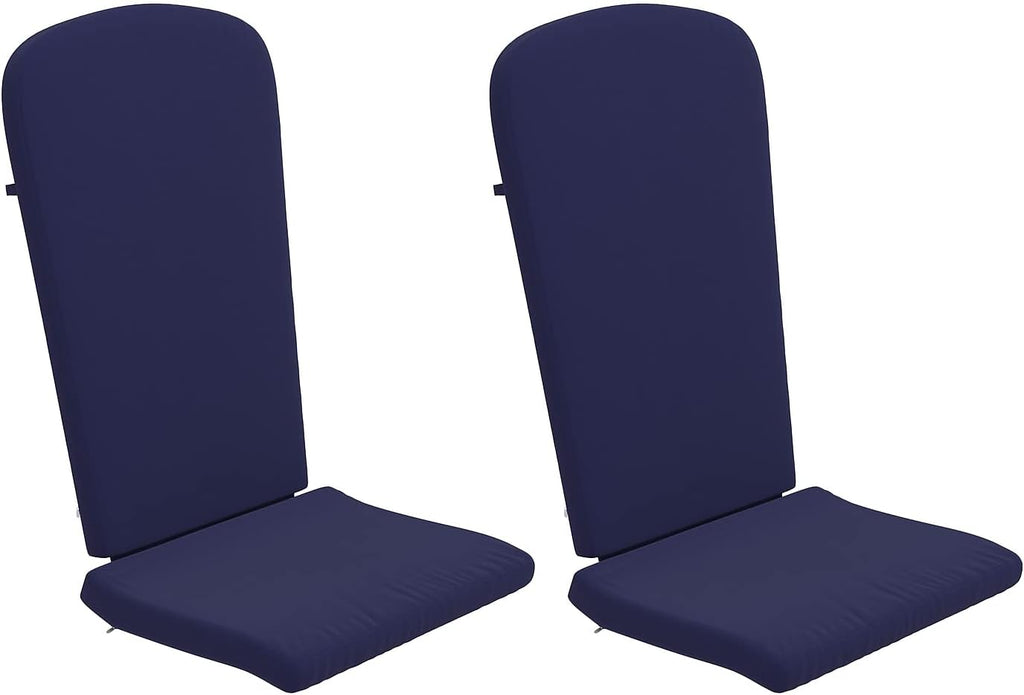 Flash Furniture Charlestown Set of 2 Adirondack Chair Cushions - Blue Fabric Cushions - 2' Thick Padding - Indoor/Outdoor - Patio Chair Replacement Cushions