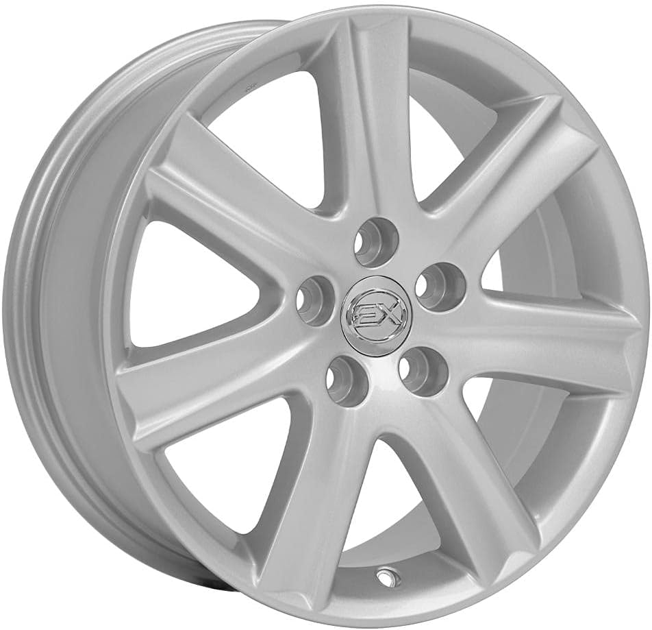 OE Wheels LX12 17 Inch Rim Fits ES 350 Style 5x114.3 17x7 Gloss Silver - Hollander 74190 (1)