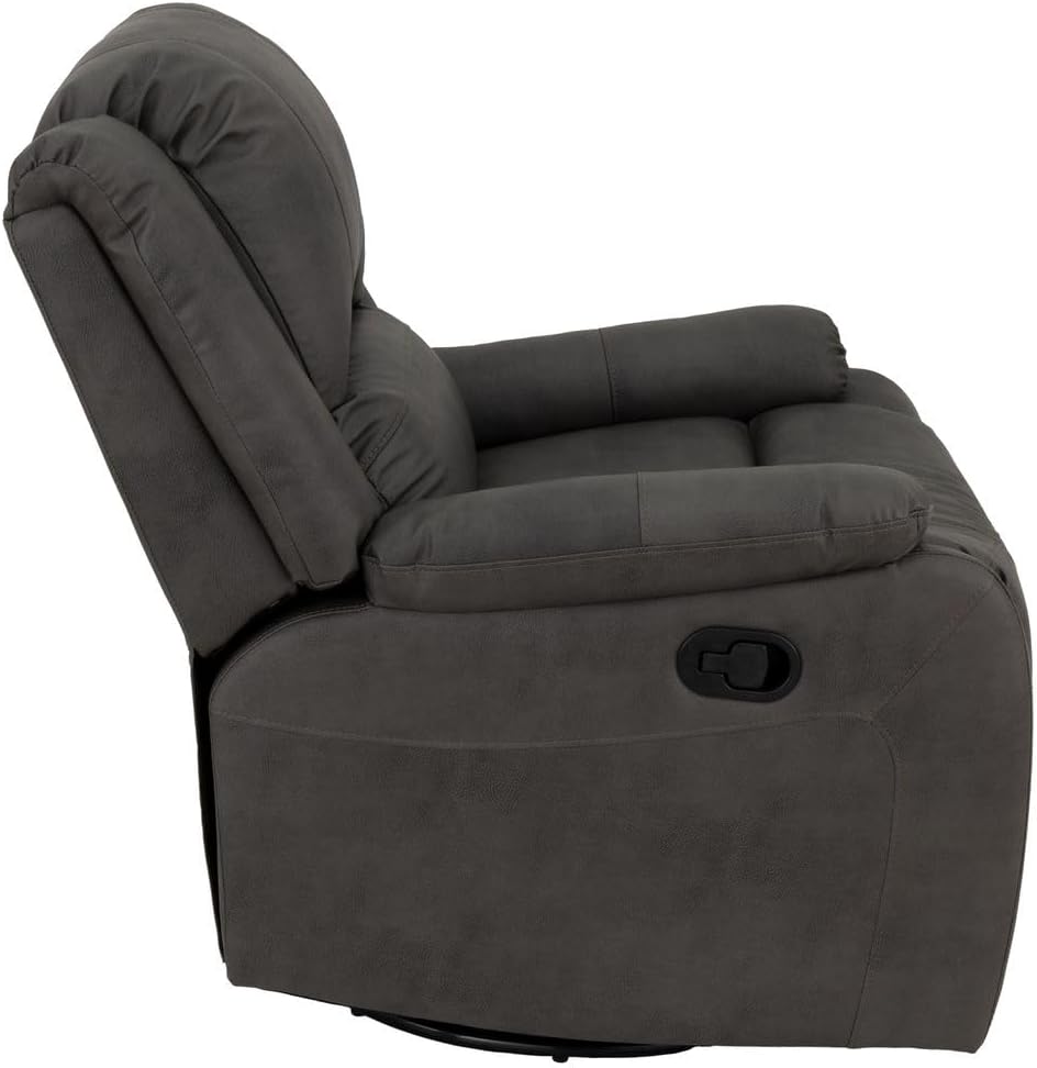 RecPro Charles Collection | 30' Swivel Glider RV Recliner | RV Living Room (Slideout) Chair | RV Furniture | Glider Chair (Gunmetal, 1-Pack)