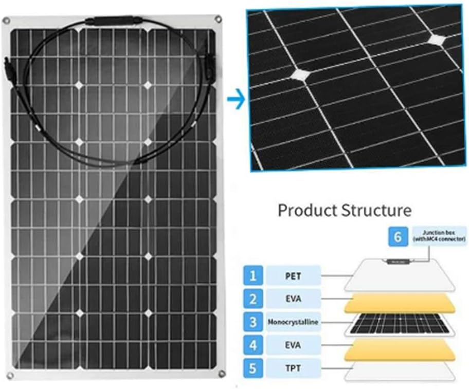1000W 500W Solar Panel Flexible Solar Cell 18V DIY Cable Waterproof Outdoor Car RV Rechargeable Power for Car (1000w)