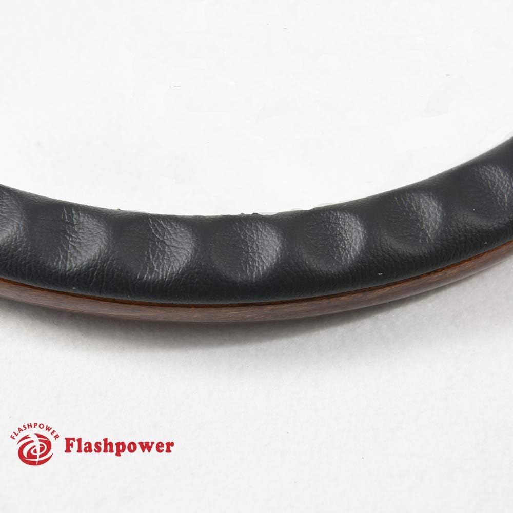 14'' Billet Banjo Full Wrap 9 Bolts Steering Wheel with 2'' Dish and Horn Button (Walnut Wood)