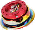NRG Innovations NRG-SRK-280RD-MC GEN 2.8 Steering Wheel Quick Release Kit Adapter, 6-Hole & 6x70 and 6x74mm Bolt Patterns Rose Red Body/Neo Chrome Ring