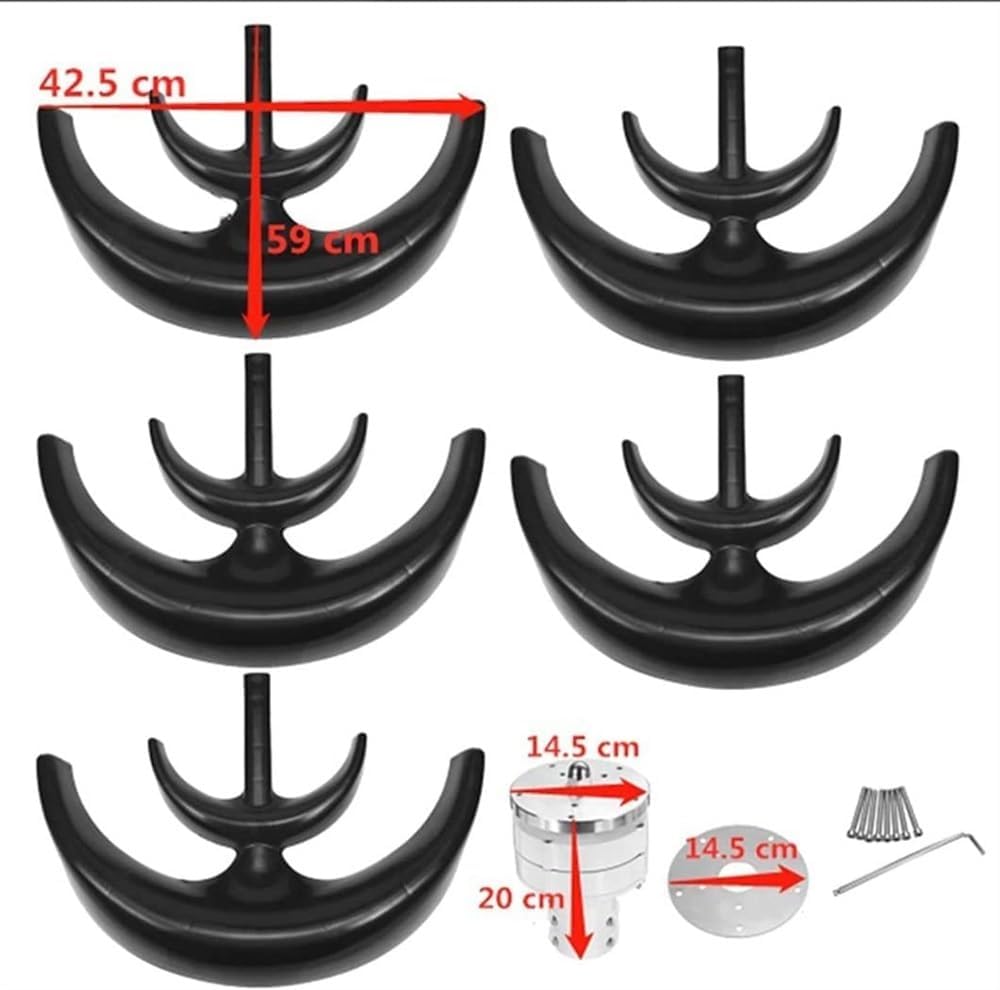 1000W Wind Turbine Generator, Black Vertical Wind Power Generator With Controller 5 Blades, Low Noise Small Windmill Free Energy, Low Wind Speed Start(24v)