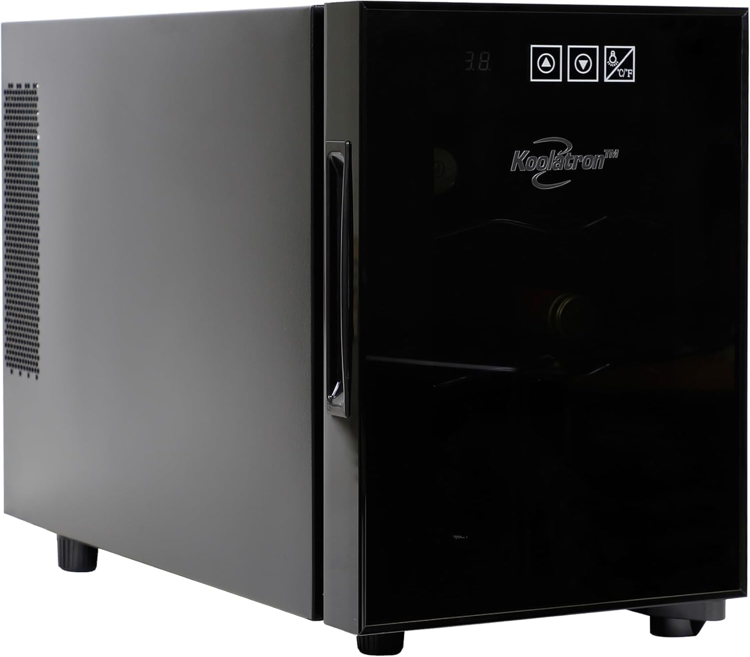 Koolatron 6 Bottle Wine Fridge – Freestanding Wine Cooler with Glass Door, 0.6 cu ft (16 L) Beverage Can Refrigerator, Digital Temperature Control, Ideal for White, Red & Sparkling Wine, Champagne