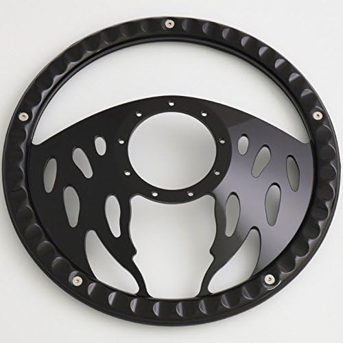 14'' Billet Half Wrap 9 Bolts Steering Wheel with 2'' Dish and Horn Button(Black)