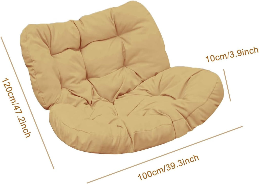 Papasan Rocking Chair Cushion, Oversized Wicker Papasan Recliner Chair Cushion, Indoor Egg Royal Rattan Rocking Chair Cushion for Front Porch Lounge Lawn(Only Cushion)