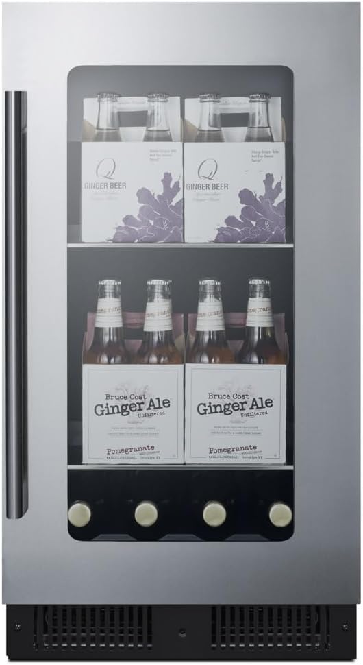 Summit 18' Wide Beverage Center, 3.2 cu.ft. Capacity, Stainless Steel & Glass- CL181WBV