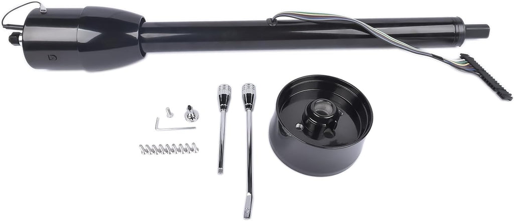 30'' Manual Tilt Steering Column w/ 9 Hole Wheel Adapter No Key Black Without Ignition Switch Stainless Steel