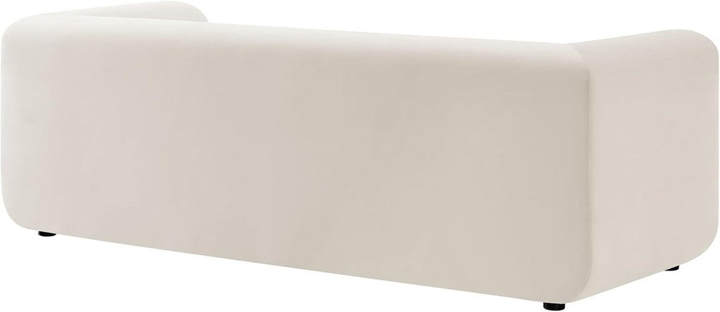 Modway Leif Performance Velvet Upholstered Sofa – 89 Inch Modern Tuxedo Sofa – Comfy 3 Seater Velvet Couch