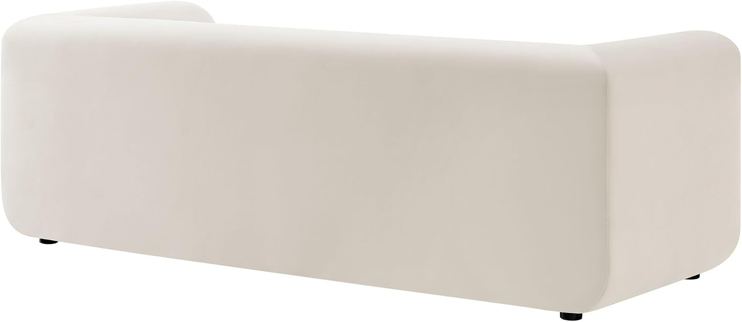 Modway Leif Performance Velvet Upholstered Sofa – 89 Inch Modern Tuxedo Sofa – Comfy 3 Seater Velvet Couch