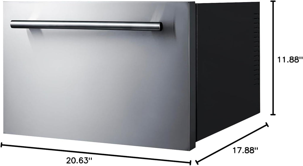 Summit 18' Drawer Cooler, Drawer Wine Cellar, Beverage Center, 0.8 cu.ft. Capacity, Stainless Steel, Panel Ready Capable*- COOL1D (*Panels not included)