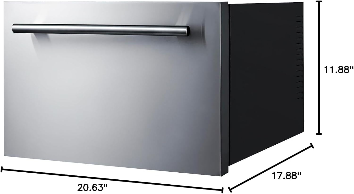 Summit 18' Drawer Cooler, Drawer Wine Cellar, Beverage Center, 0.8 cu.ft. Capacity, Stainless Steel, Panel Ready Capable*- COOL1D (*Panels not included)