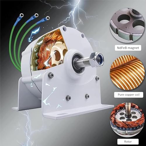 1000W Wind Turbine Generator - Gearless 3 Phase PM Alternator, Low RPM for Water Power, 12V/24V/48V/120V/220V AC, Eco-Friendly Renewable Energy Solution for Home and Off-Grid Use