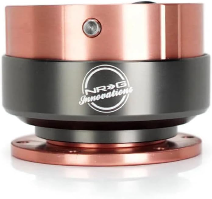 NRG Innovations Gen 2.0 Steering Wheel Quick Release Adapter 6-HOLE with Mounting Bolts, Quick Release - Rose Blush Body/Titanium Chrome Ring, NRG-SRK-200RB
