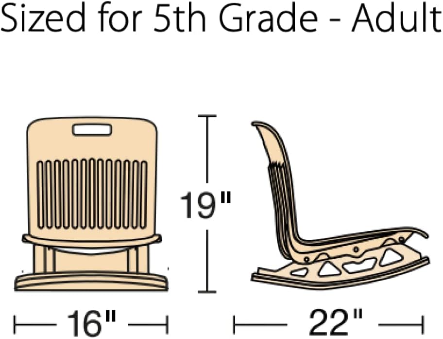 Virco ANFLROCK18 Analogy Floor Rocker Chair (10 Chairs) 18' Shell for Students 3rd Grade - Adult, Comfortable Rocking Seating Option for Schools and Classrooms - Cobalt Blue