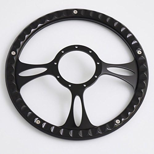 14'' Billet Half Wrap 9 Bolts Steering Wheel with 2'' Dish and Horn Button(Walnut Wood)
