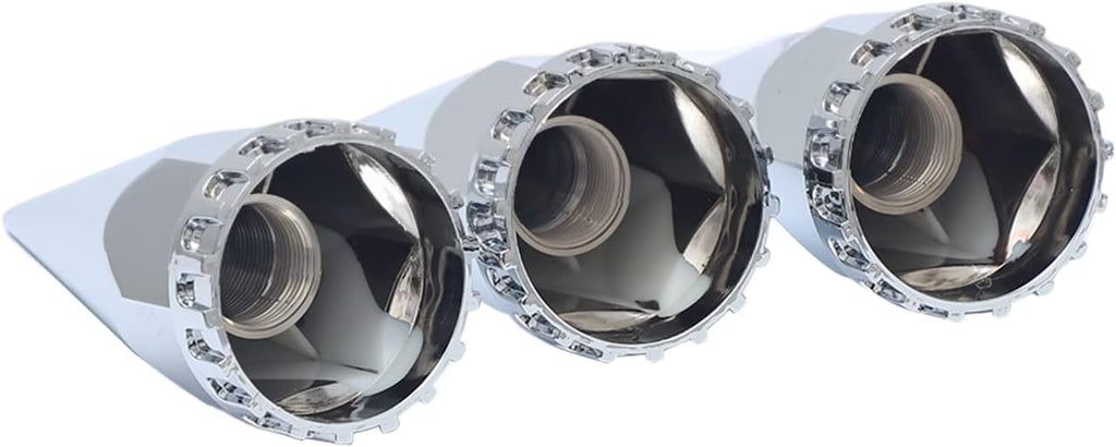 ABS Plastic Chromed Hubcaps Front and Rear Wheel Axle Cover Set with 33mm Thread-On Lug Nut Covers for Semi Trucks (Pointed)