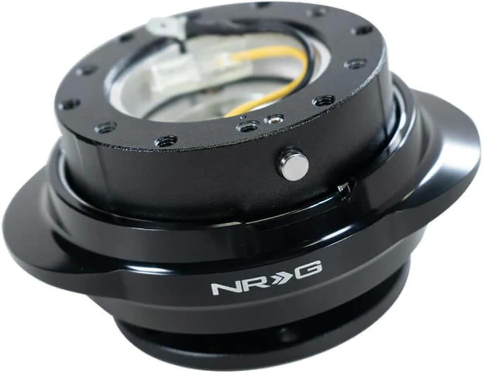 NRG Innovations NRG-SRK-220BK GEN 2.2 Steering Wheel Quick Release Adapter, 6-Hole & 6x70 and 6x74mm Bolt Patterns Black Body/Shinny Black Oval Ring