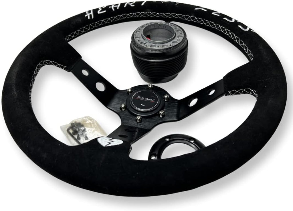 6-Bolt Racing Steering Wheel + Hub Adapter Boss Kit for Honda Civic, Del Sol, Integra