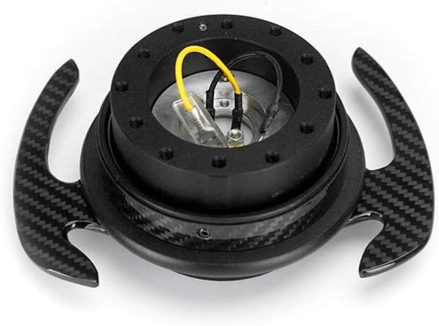 NRG Innovations SRK-700CF-1 Gen 4.0 Carbon Fiber Steering Wheel Quick Release Adapter with Bolts & Allen Key,6 X 70mm / 6 x 74mm Bolt Pattern