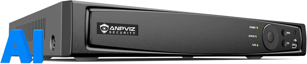 Anpviz AI 12MP 16CH POE NVR (12MP/8MP/6MP/5MP/4MP) Smart AI POE Network Video Recorder - Supports up to 16 x 12MP POE Cameras, 16-Channel Power Over Ethernet (Not Included HDD) NVR7616Q2-16P(H Series)