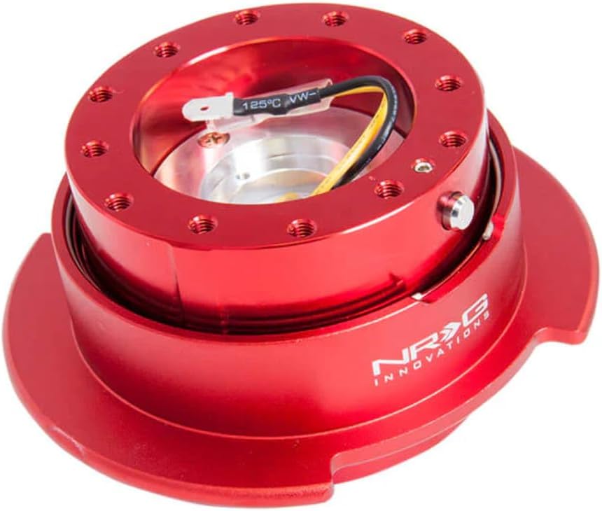 NRG Innovations NRG-SRK-250RD Gen 2.5 Steering Wheel Quick Release Adapter 6x70 and 6x74mm Bolt Patterns, Red Body/Red Ring