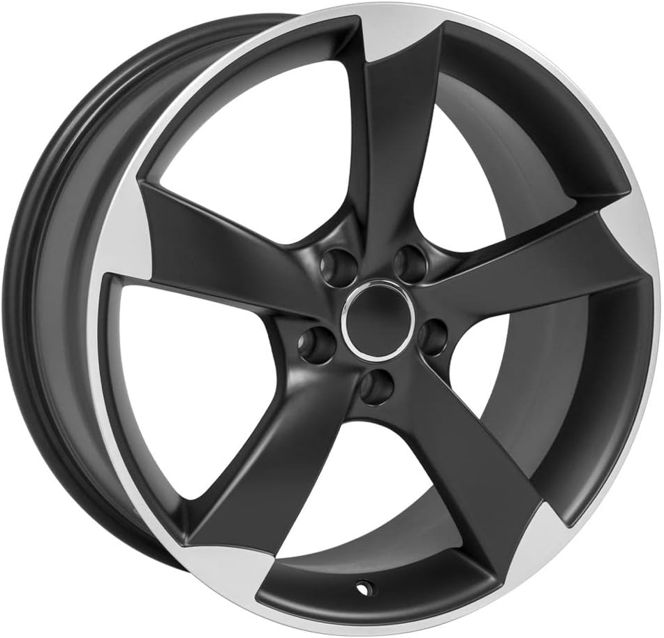 OE Wheels AU29 19 Inch Rim Fits S4 Style 5x112 19x8.5 Satin Black Machined - Hollander 58867 (1)