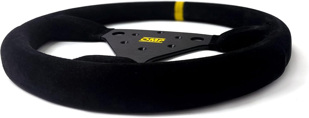 OMP 320 SP Steering Wheel Black Grip Silver Center