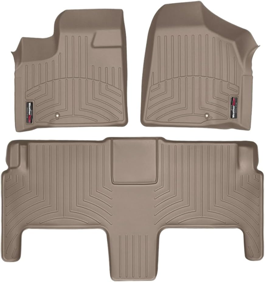 WeatherTech Custom Fit FloorLiners for Chrysler Town & Country Van, Routan, Town & Country Van - 1st & 2nd Row (454211-451412), Tan