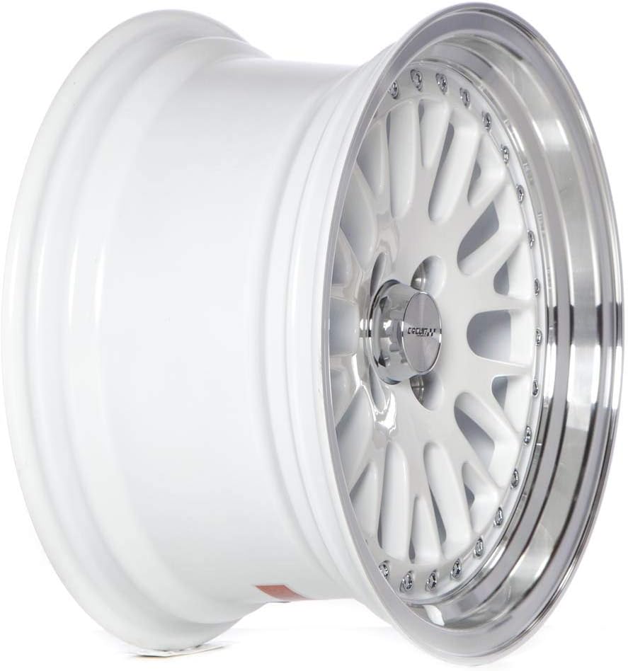 Circuit Performance CP21 15×8 Gloss White Wheel 4×100 [+25mm] compatible with Honda Civic EK EG, Acura Integra, BMW E30, Mazda Miata